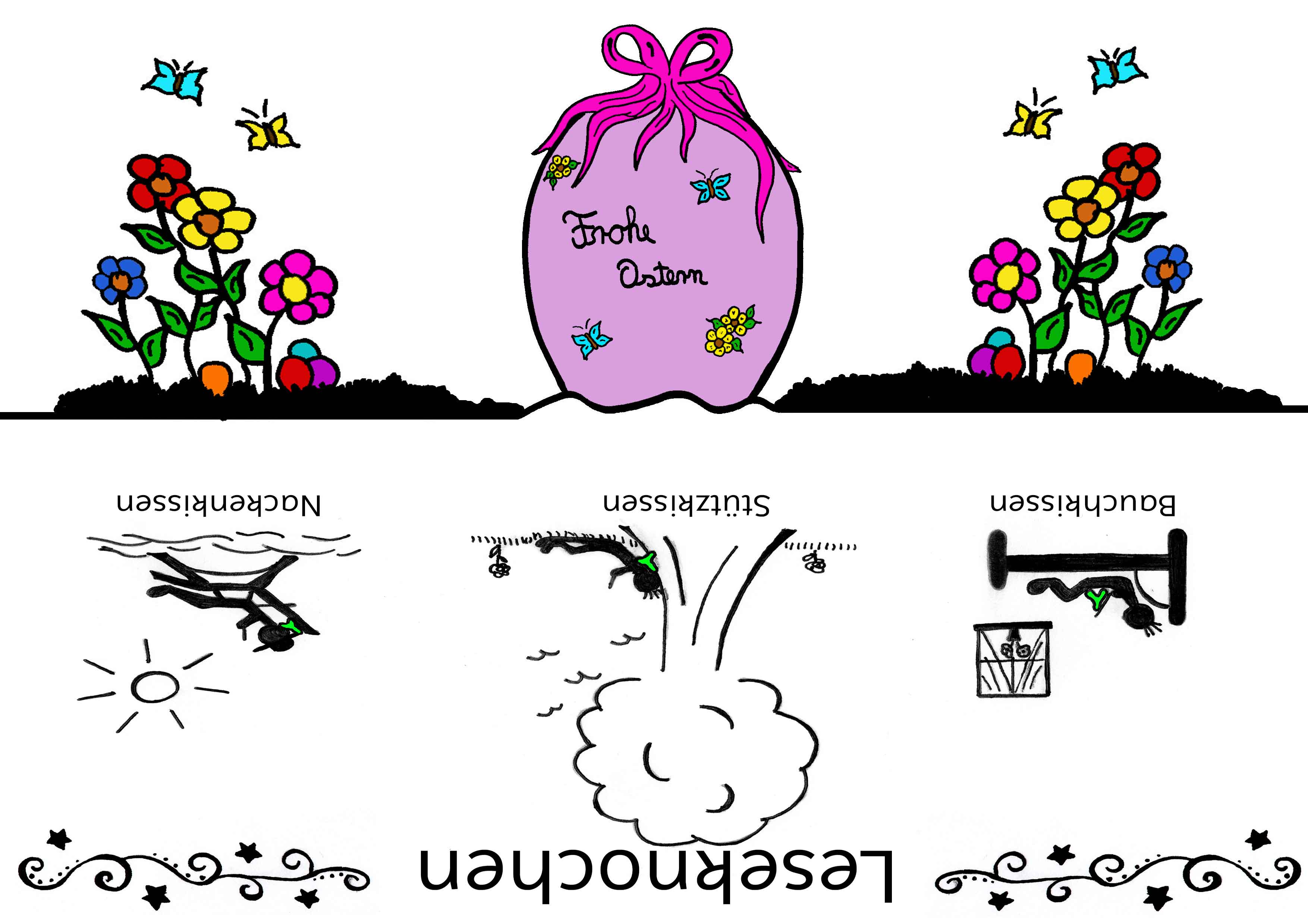 Leseknochen Banderole Frohe Ostern