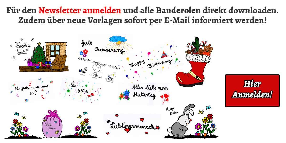 Newsletter Banderolen Anmeldung